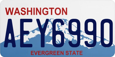 WA license plate AEY6990