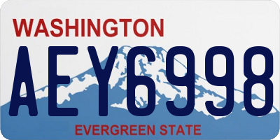 WA license plate AEY6998