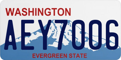 WA license plate AEY7006