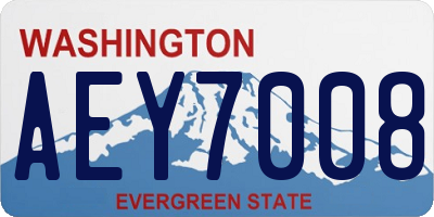 WA license plate AEY7008