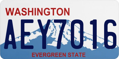 WA license plate AEY7016