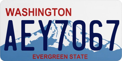WA license plate AEY7067