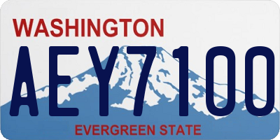 WA license plate AEY7100