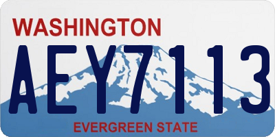 WA license plate AEY7113
