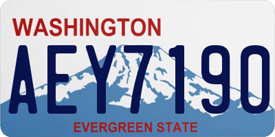 WA license plate AEY7190
