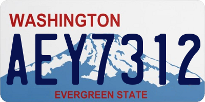 WA license plate AEY7312