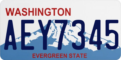 WA license plate AEY7345