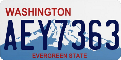 WA license plate AEY7363