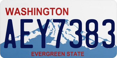 WA license plate AEY7383