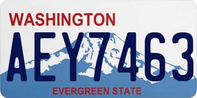 WA license plate AEY7463