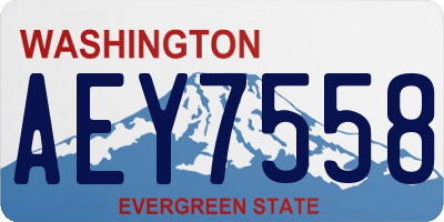 WA license plate AEY7558