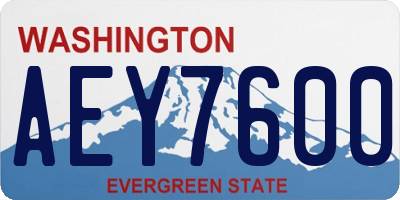 WA license plate AEY7600