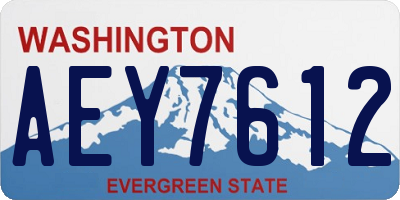 WA license plate AEY7612