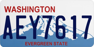 WA license plate AEY7617