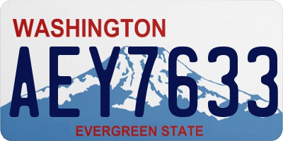WA license plate AEY7633