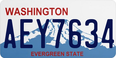 WA license plate AEY7634