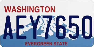 WA license plate AEY7650