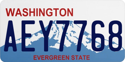 WA license plate AEY7768