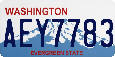 WA license plate AEY7783