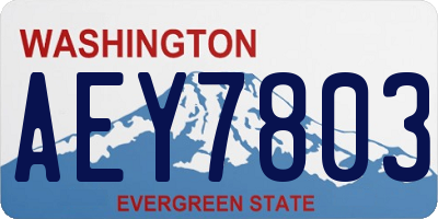 WA license plate AEY7803
