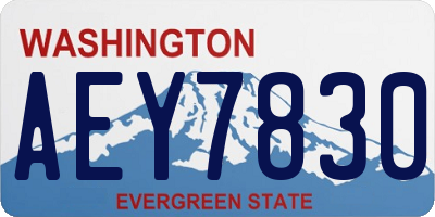 WA license plate AEY7830