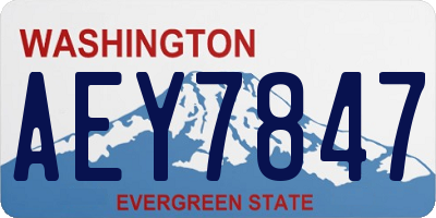 WA license plate AEY7847