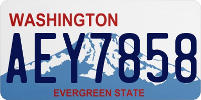 WA license plate AEY7858