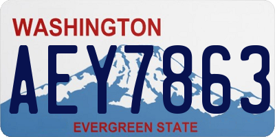 WA license plate AEY7863