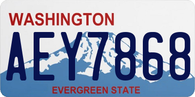 WA license plate AEY7868
