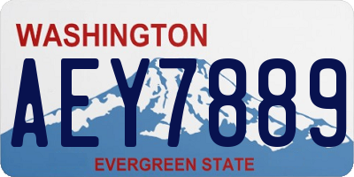 WA license plate AEY7889