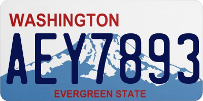 WA license plate AEY7893