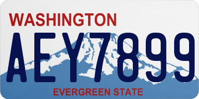 WA license plate AEY7899