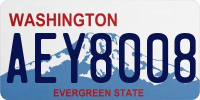 WA license plate AEY8008