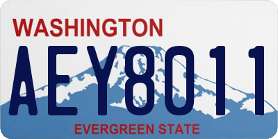 WA license plate AEY8011