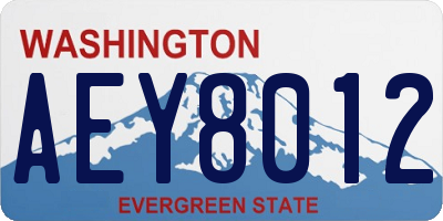 WA license plate AEY8012