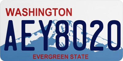 WA license plate AEY8020