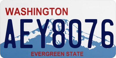 WA license plate AEY8076