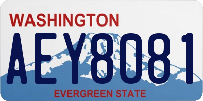 WA license plate AEY8081