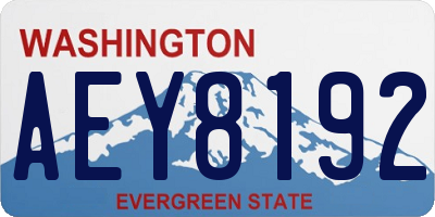 WA license plate AEY8192