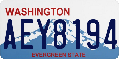 WA license plate AEY8194