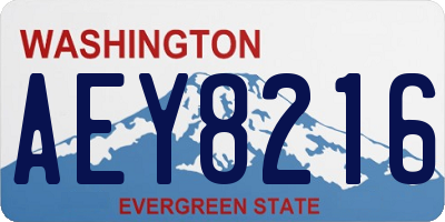 WA license plate AEY8216