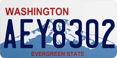 WA license plate AEY8302