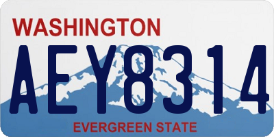 WA license plate AEY8314