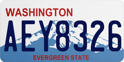 WA license plate AEY8326
