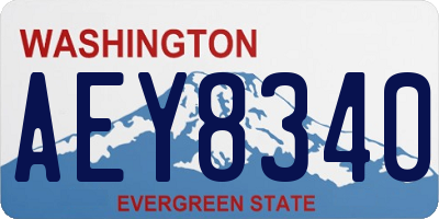 WA license plate AEY8340