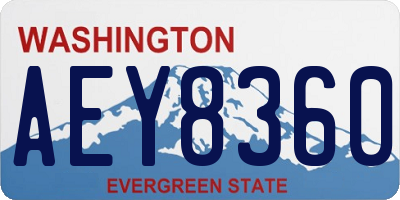 WA license plate AEY8360