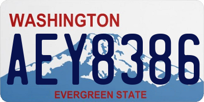 WA license plate AEY8386