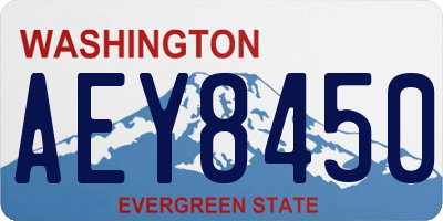 WA license plate AEY8450