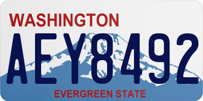 WA license plate AEY8492