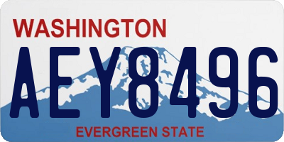 WA license plate AEY8496